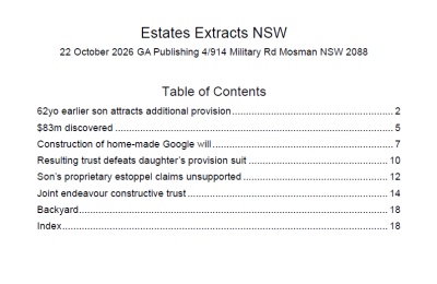 Estates Extracts NSW